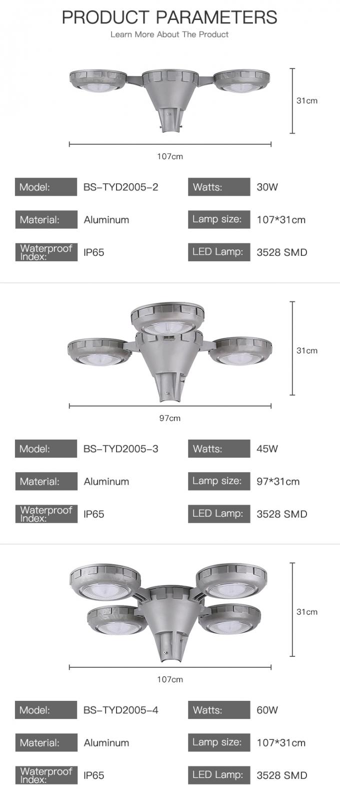 El aluminio blanco caliente impermeable al aire libre de la iluminación IP65 del alto brillo llevó la lámpara solar del jardín